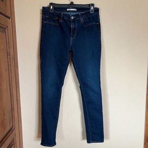 Levis 711 Skinny Jeans Size 30 30 Womens Dark Blue Mid Rise